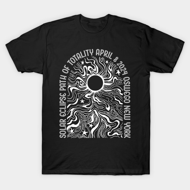 Oswego Solar Eclipse T-Shirt by maggiehenryart